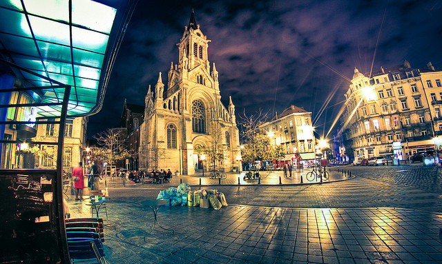 Saint-Gilles neighborhood street in Brussels